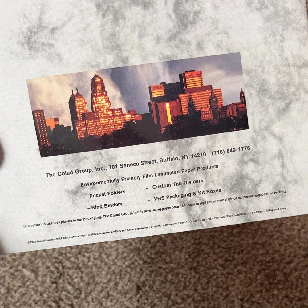 Buffalo NY 716 Cityscape Print with Dramatic Waterfall Sky binder office school